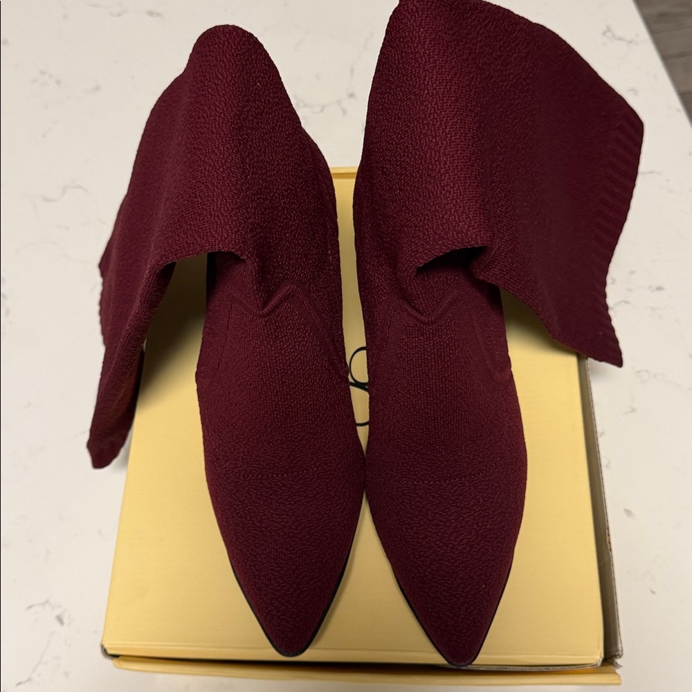 Cosy Island Burgundy Pointed Toe Heeled Long Boots- Brand New - Picture 10 of 15